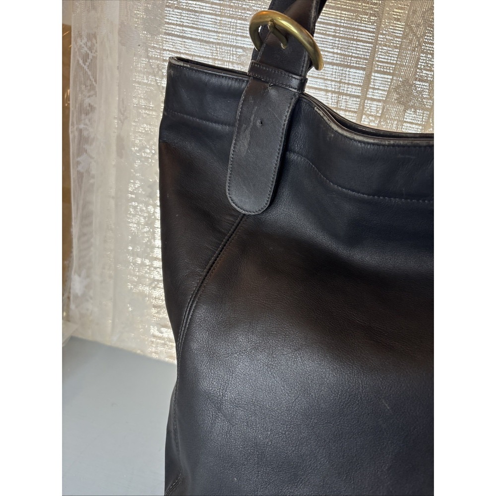 Vintage COACH Black Leather, Soho Duffle Tote Bag, Large, 4082 90s USA - Picture 4 of 16